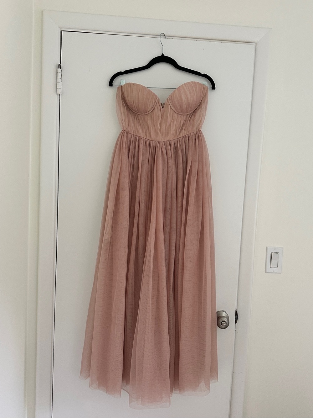 Sau Lee Strapless Bridesmaid Dress in Dusty Rose